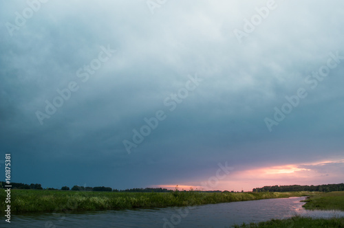 Sunset during a storm,