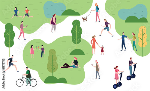 People in the park. People character vector illustration flat design.