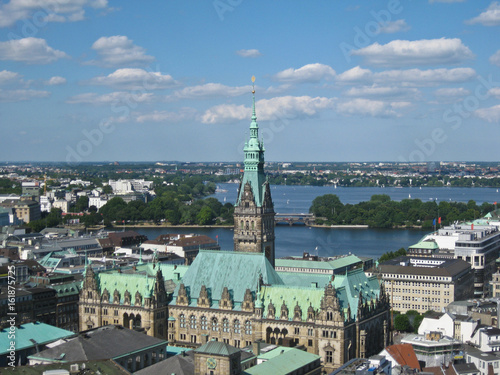 View of the Alster Lake from the Church of St. Nicholas, Hamburg