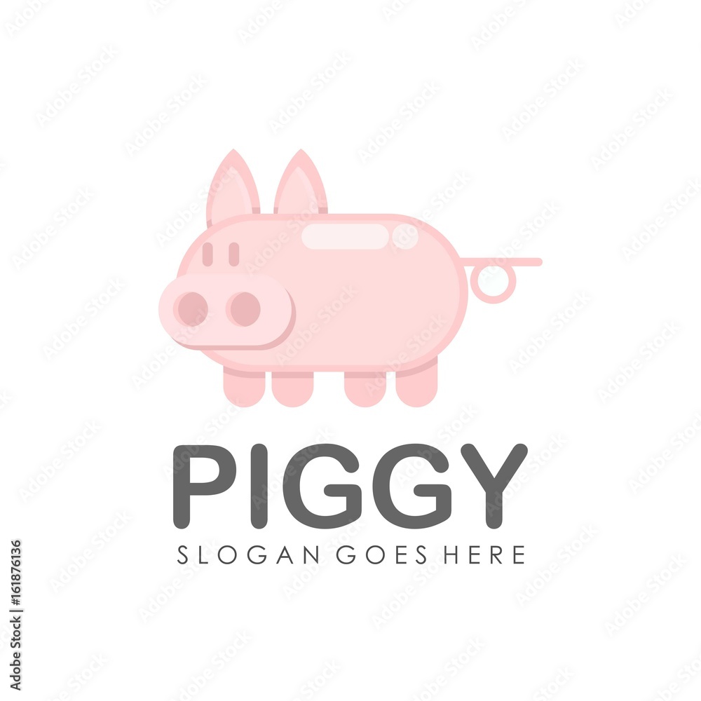 Cute pig logo design vector Cute pig logo design vector