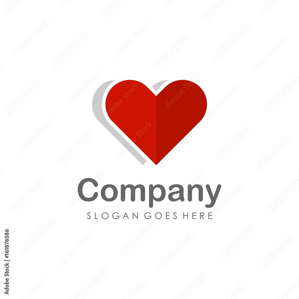 Love heart logo design vector