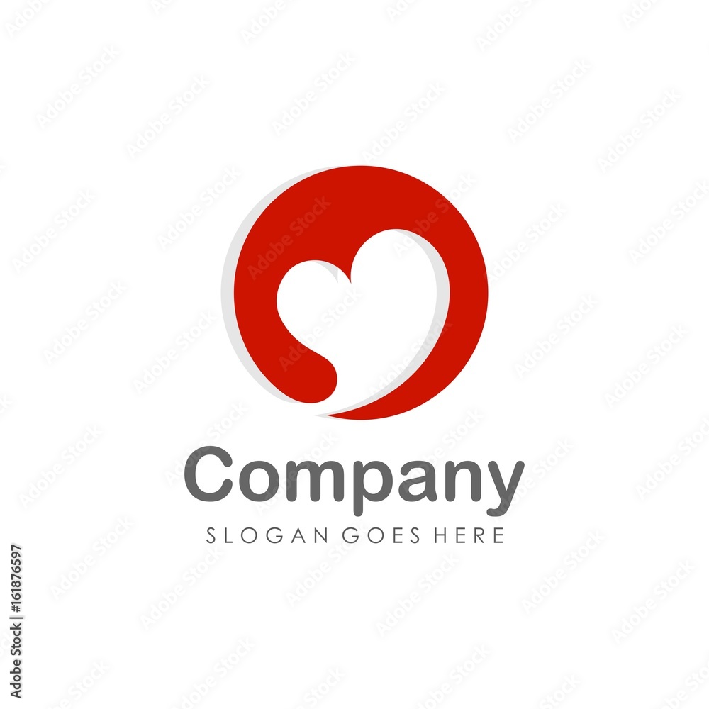 Love heart logo design vector Love heart logo design vector