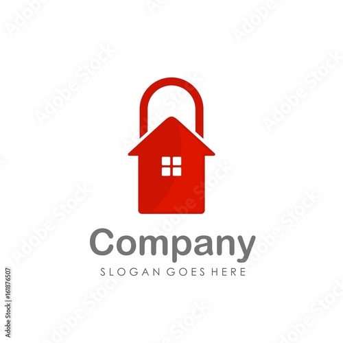 Creative key hole security logo design vector