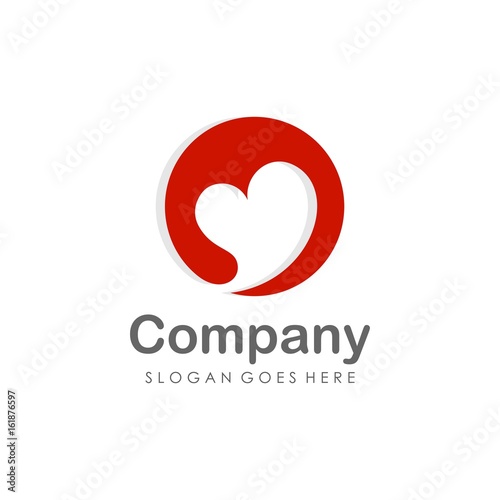 Love heart logo design vector