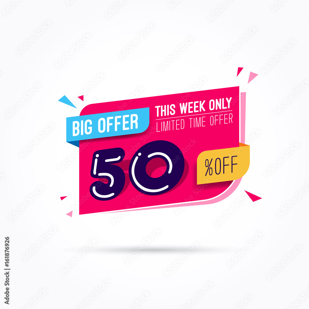 Big Offer 50% Off Label Big Offer 50% Off Label