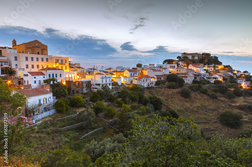 View of Ioulida village on Kea island in Greece. 