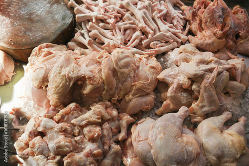 Chicken meat for sale in market.