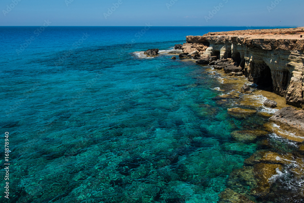 Sea caves near Ayia Napa, Mediterranean sea coast, Cyprus