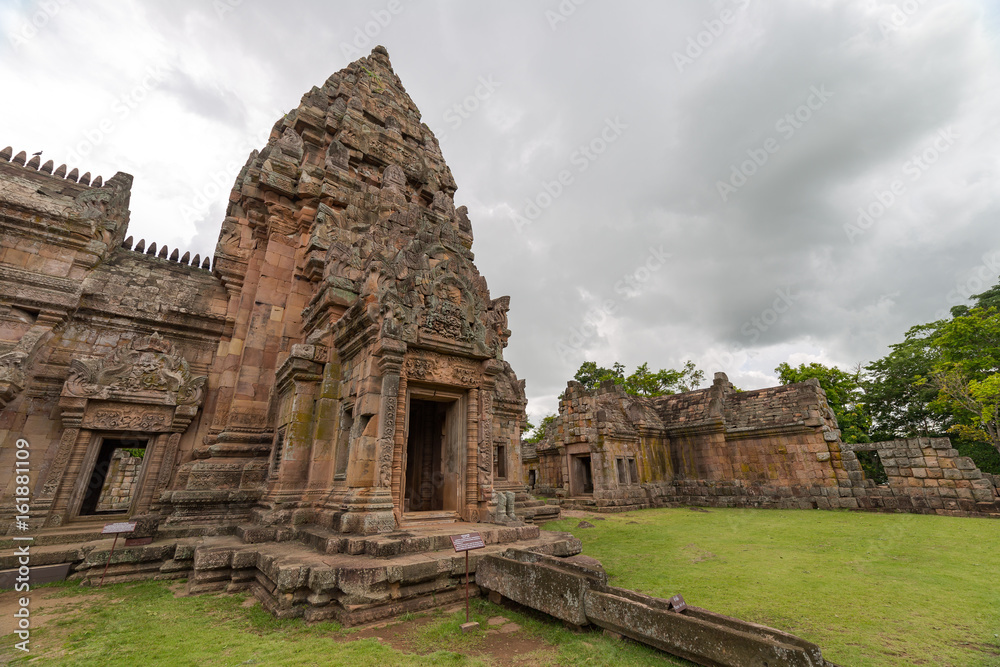 Panomrung stone castle, ancient historic travel place in Buriram province of Thailand