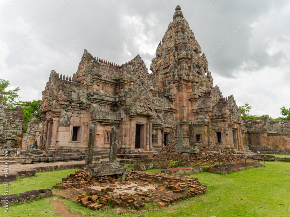 Panomrung ancient stone castle, famous place for historical travel in Buriram Thailand