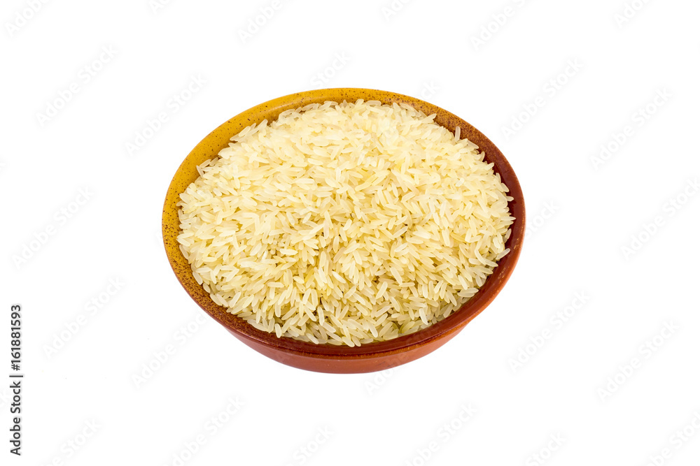 Steamed Rice in a bowl on a white background Steamed Rice in a bowl on a white background