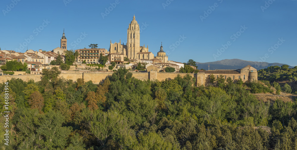The Cathedral of Segovia, Spain, evening panorama