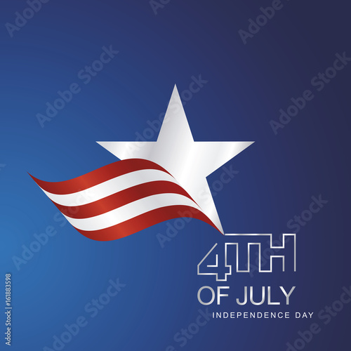 4th July USA star ribbon background