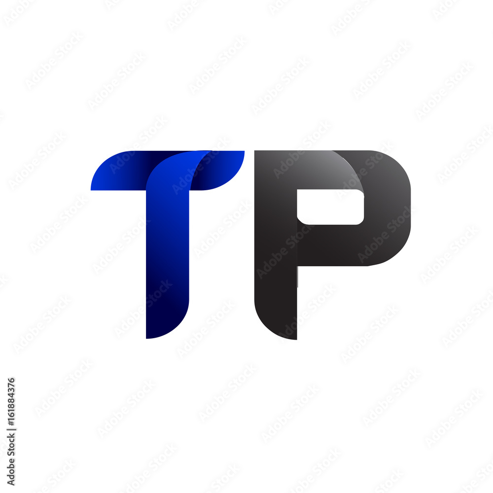 Modern Simple Initial Logo Vector Blue Grey tp Modern Simple Initial Logo Vector Blue Grey tp