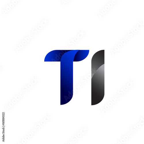 Modern Simple Initial Logo Vector Blue Grey ti