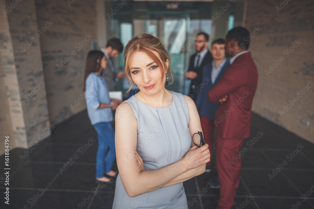 Business woman portrait . Crossed arms . Business woman portrait . Crossed arms .