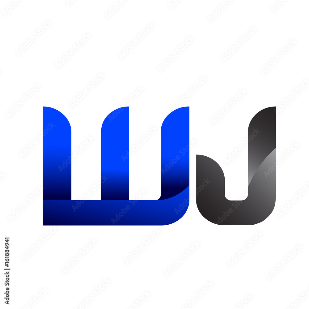 Modern Simple Initial Logo Vector Blue Grey wj Modern Simple Initial Logo Vector Blue Grey wj