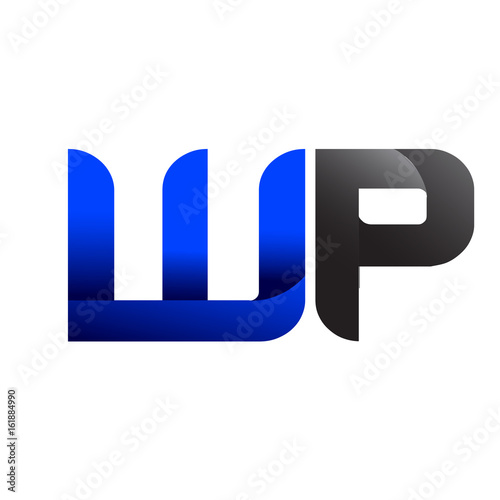 Modern Simple Initial Logo Vector Blue Grey wp