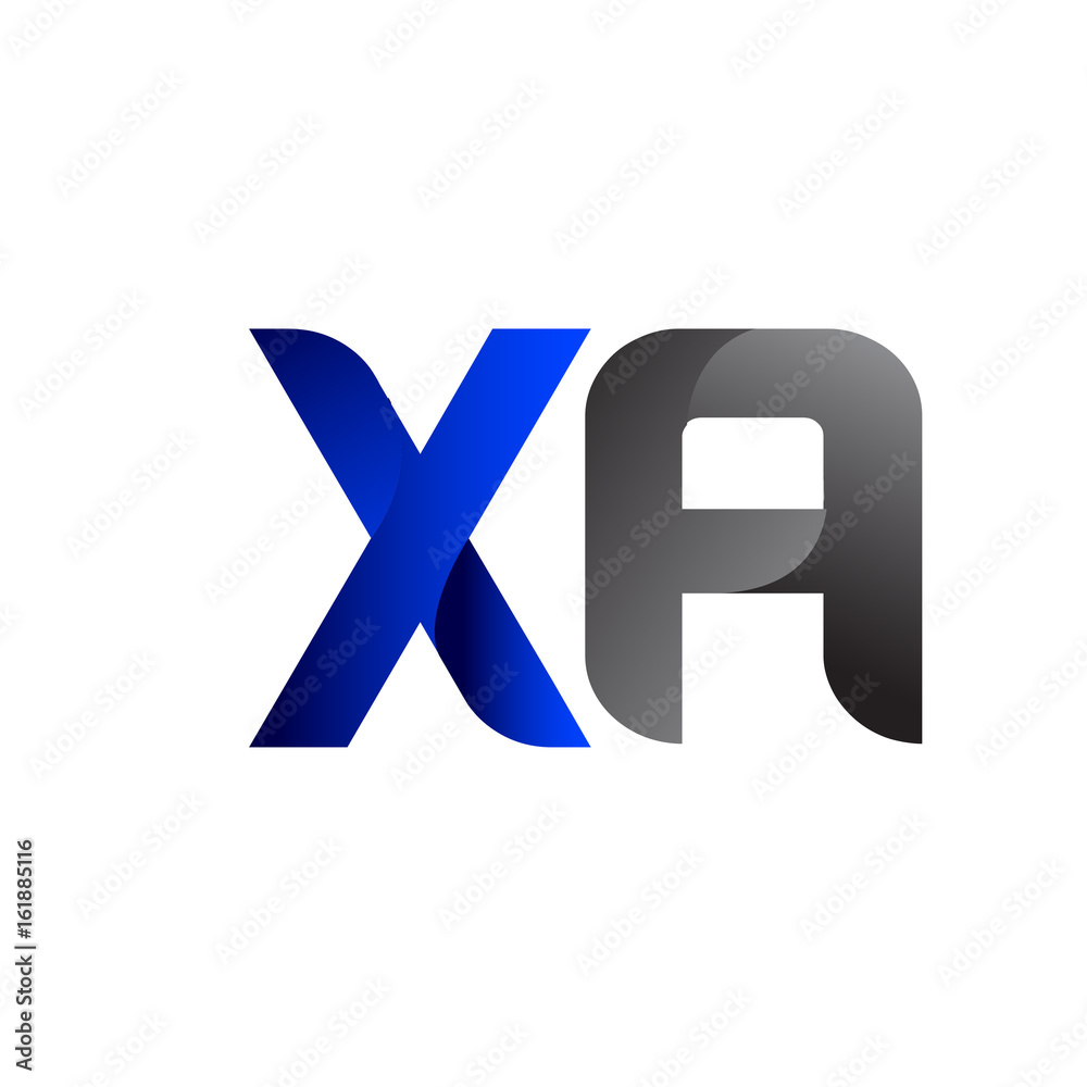 Obraz premium Modern Simple Initial Logo Vector Blue Grey xa