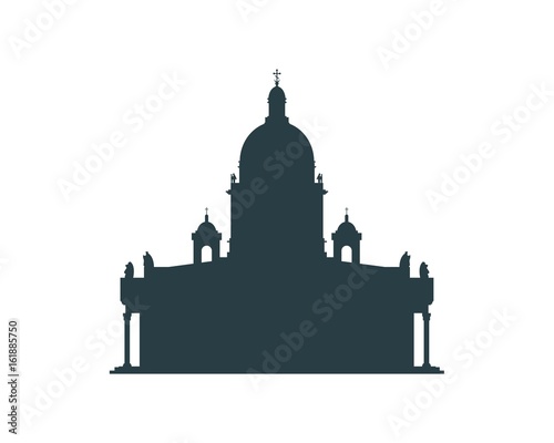 Silhouette of the Saint Isaac's Cathedral in Saint Petersburg Russia. Modern minimalist icon.