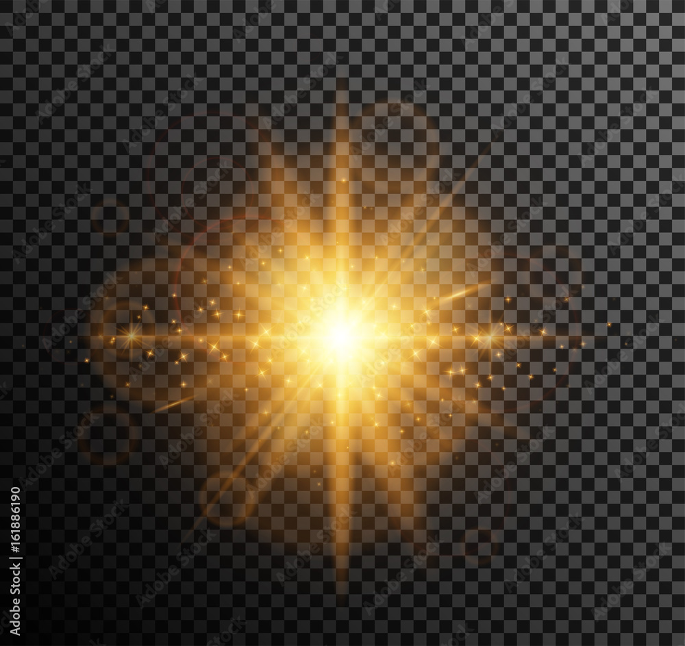 Vector illustration of golden light