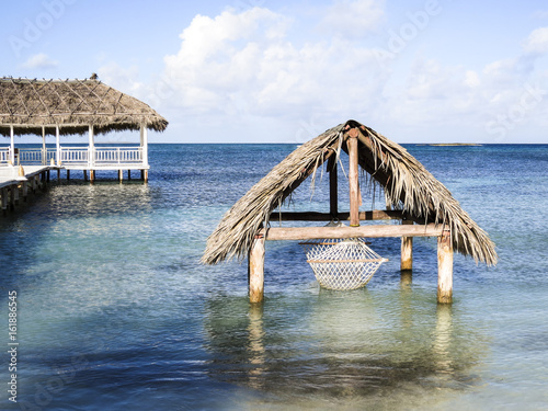 Paradise beach in Cayo Santa Maria, Cuba. View of a perfect desert coast with white sand and blue turquoise sea.