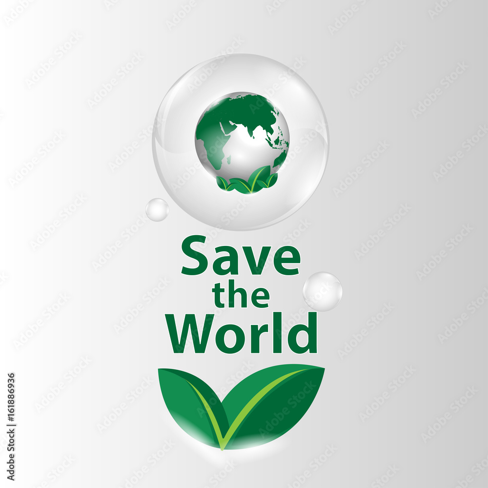 save the world in glossy model vector save the world in glossy model vector