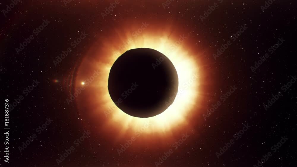 Solar eclipse caused by a Lunar event with ring of fire.