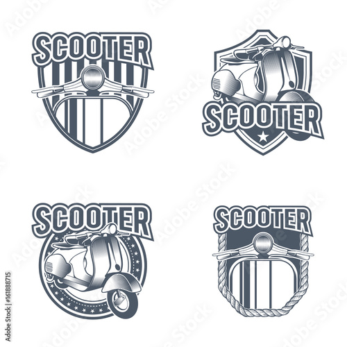 vector vintage label for bike or scooter club