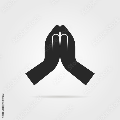 black praying hands icon