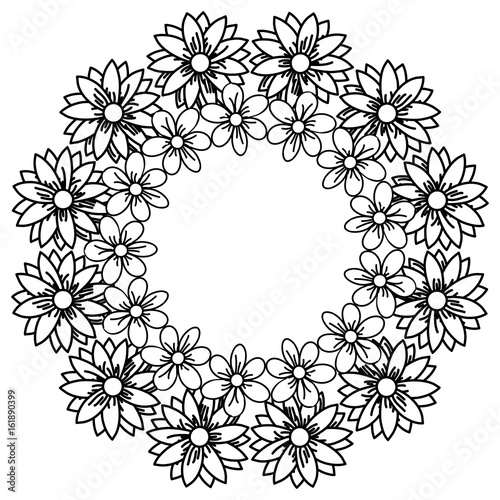 circular frame deoration floral vector illustration design