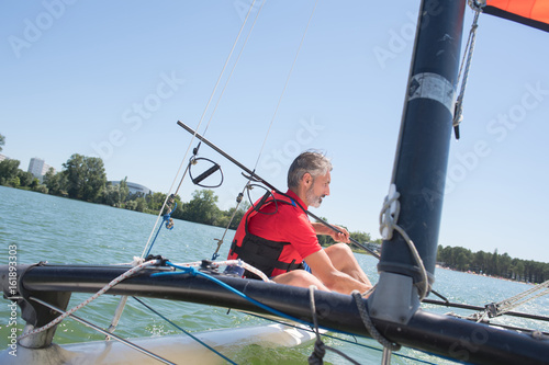 main sailing in a lake © auremar