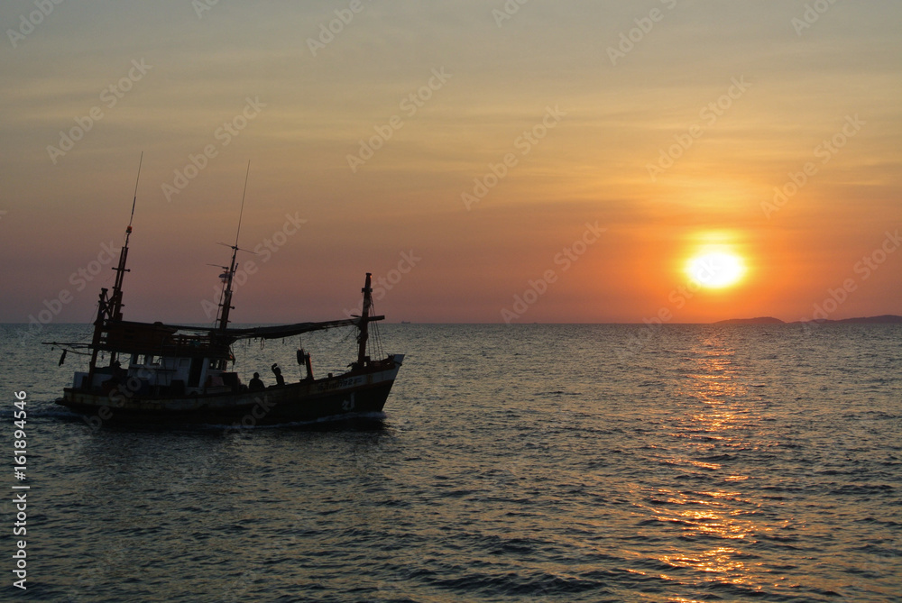 Fishing boat in sun