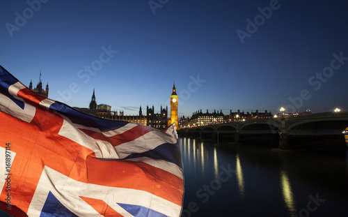 UK flag and Big Ben