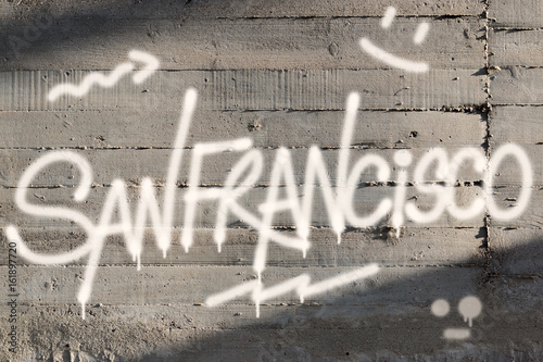 San Francisco Word Graffiti Painted on Wall