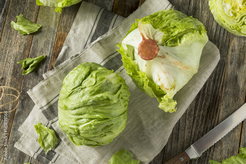 Raw Organic Round Crisp Iceberg Lettuce