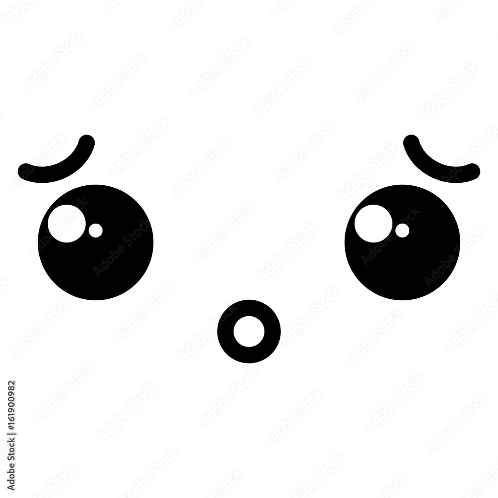 confused face kawaii character icon vector illustration design Stock ...