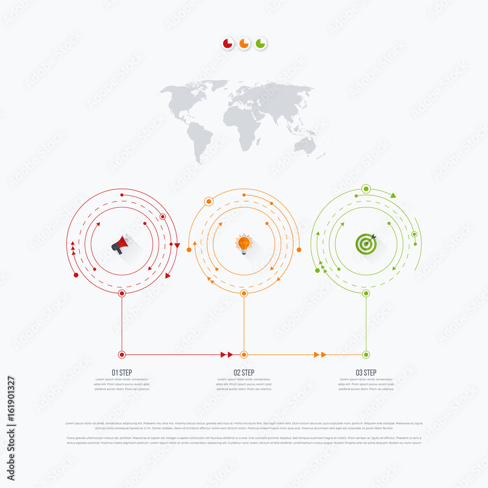 Fototapeta premium Infographics template 3 options with circle