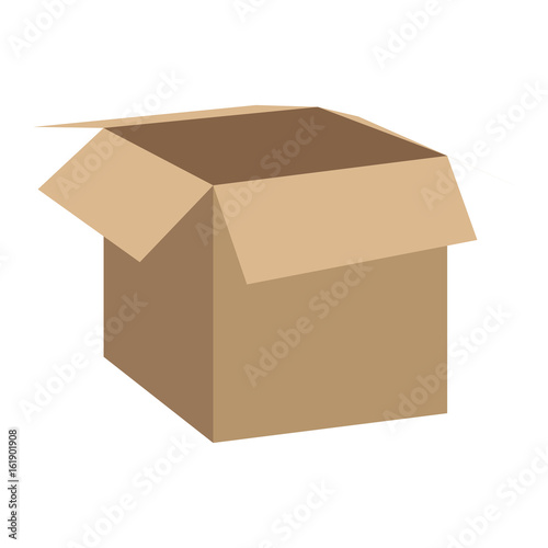 opened carton box icon over white background colorful design vector illustration