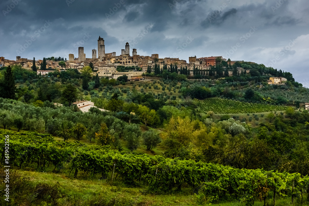 View of the city San Gimignano, Tuscany, Italy