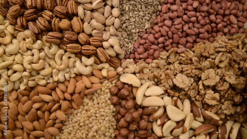 Nuts mix in a canvas bag in table. Nuts mix in a canvas bag in table.