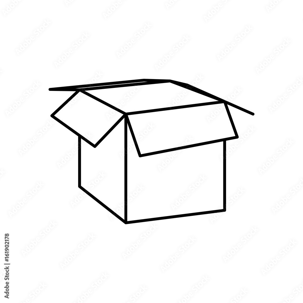 opened carton box icon over white background vector illustration opened carton box icon over white background vector illustration