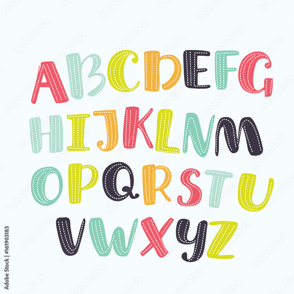 1080271  Cute abc design for book cover, poster, card, print on baby's clothes, pillow etc. Colorful letters composition.