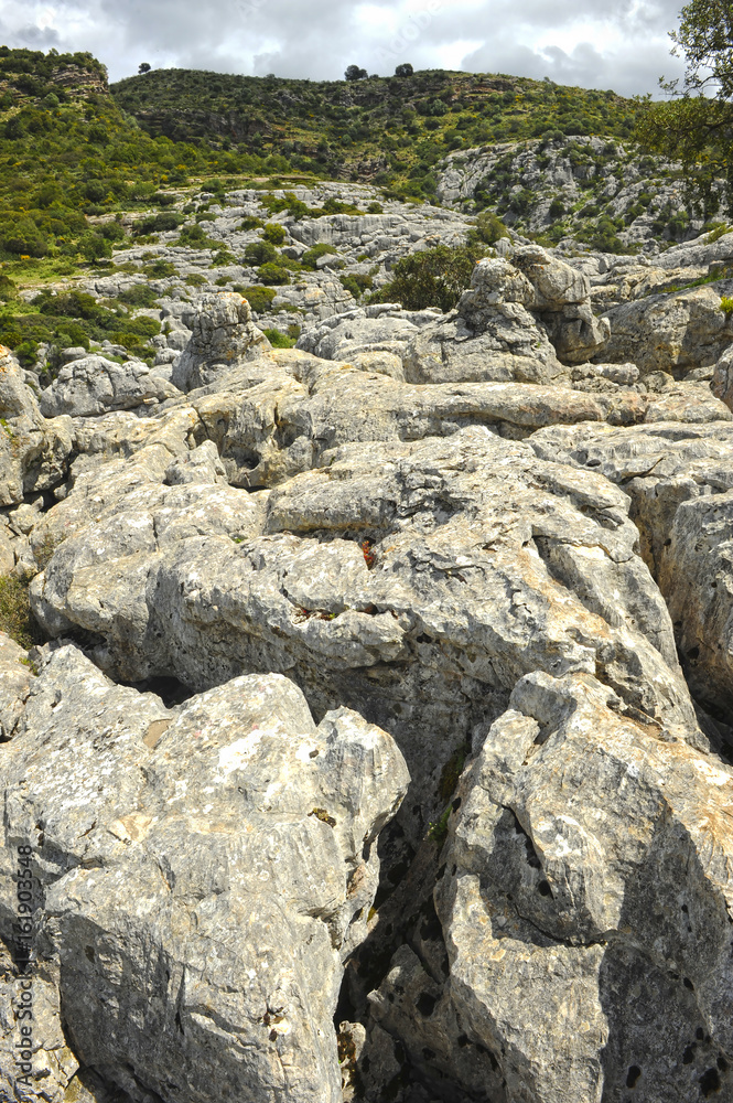 Karst en el Cañón de las Buitreras, serranía de Ronda,  España