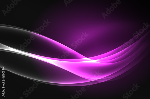 Vector glowing wave, smoke