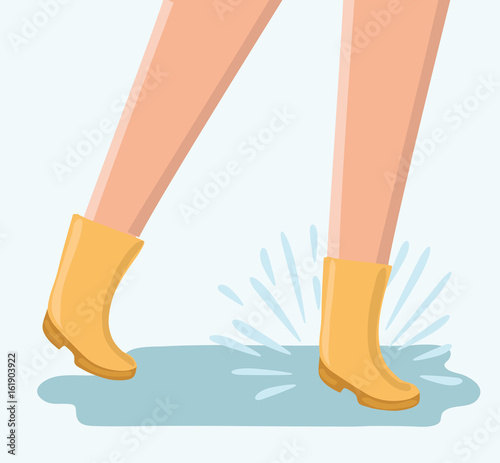 Vector cartoon illustration of legs of walking person. 