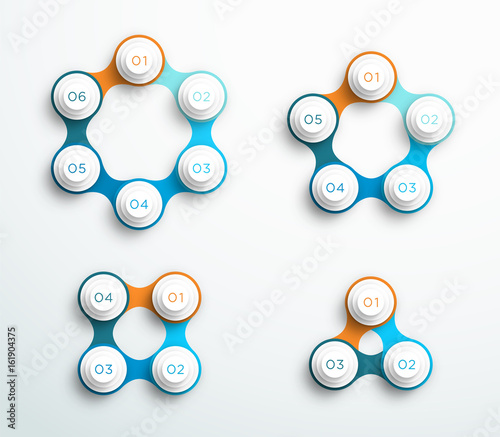 Infographic 3d Business Connected Circle Cycles A