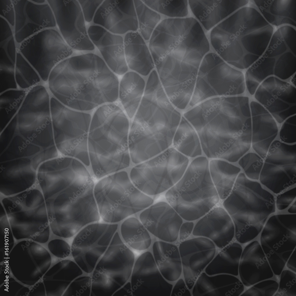 Texture of black water surface. Pool water. Overhead view. Black and