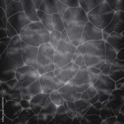Texture of black water surface. Pool water. Overhead view. Black and white wave. Vector illustration nature background.