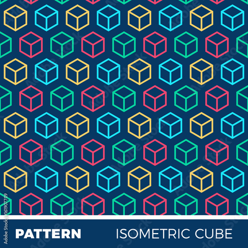 abstract geometric background pattern with isometric cubes